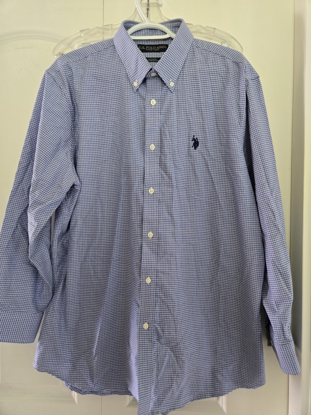 U.S. Polo Assn. Light Blue Micro-Check Button-Down Shirt